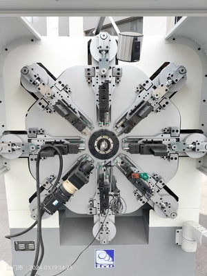 12-14 Eksenli Otomatik CNC Yay Yapım Makinesi, 1 ila 4 mm Yay Yuvarlama Makinesi