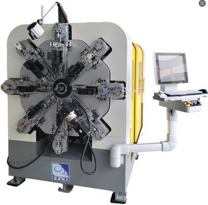 12-14 Eksenli Otomatik CNC Yay Yapım Makinesi, 1 ila 4 mm Yay Yuvarlama Makinesi
